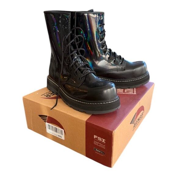 Avenger A704 Fortune Work Boots Carbon Toe Black Patent Leather Iridescent W 11 - Picture 2 of 11